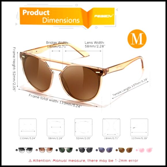 Women\'s Polarized Cat Eye Aviator Sunglasses - Oversized Vintage Frame main image 6
